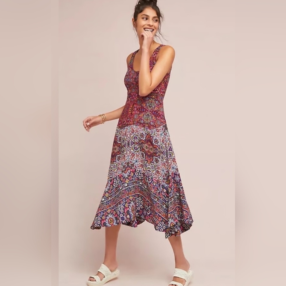 Maeve By Anthropologie Violette Boho Midi Dress